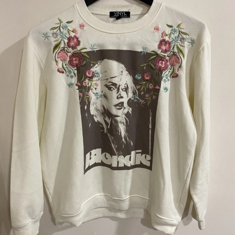 Blondie White Floral Graphic Sweatshirt